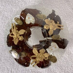 Vintage Dreamlight Germany Handmade Cherub Leaf Vomit Tealight Candle Holder